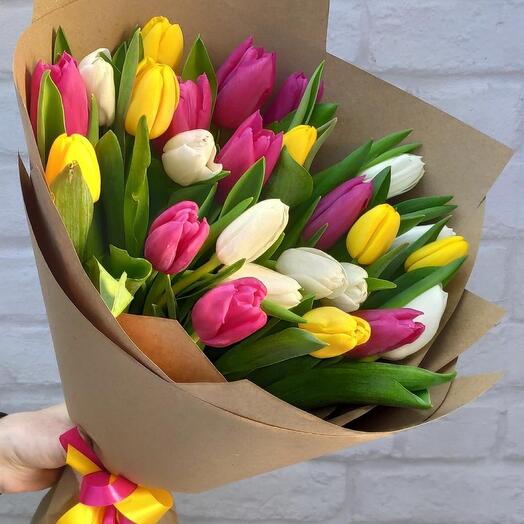 25 Mixed Colors Tulips