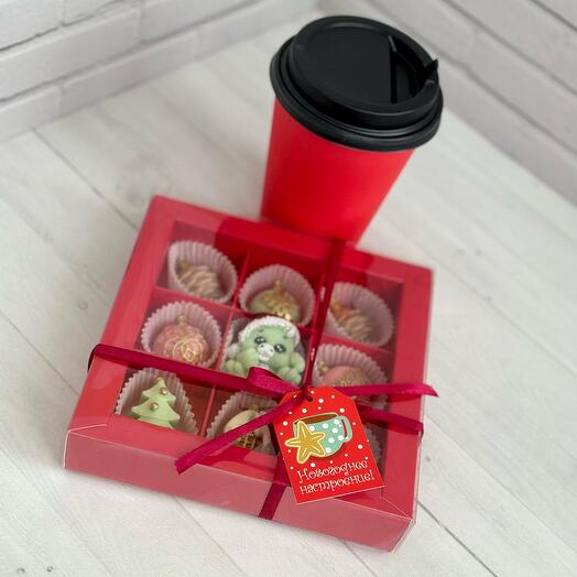 Новогодний набор из шоколада +кофе