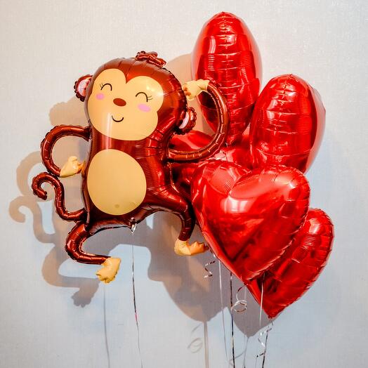 Set of 6 balls "My favorite monkey"