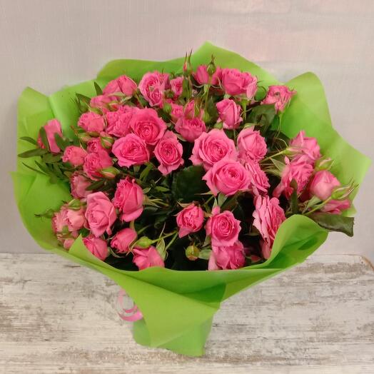 Bouquet of Pink dimensions bush roses 15 pcs