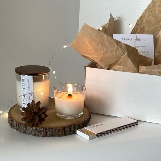 Интерьерный набор | Ароматические свечи из натурального воска | AROMA + СВЕЧИ