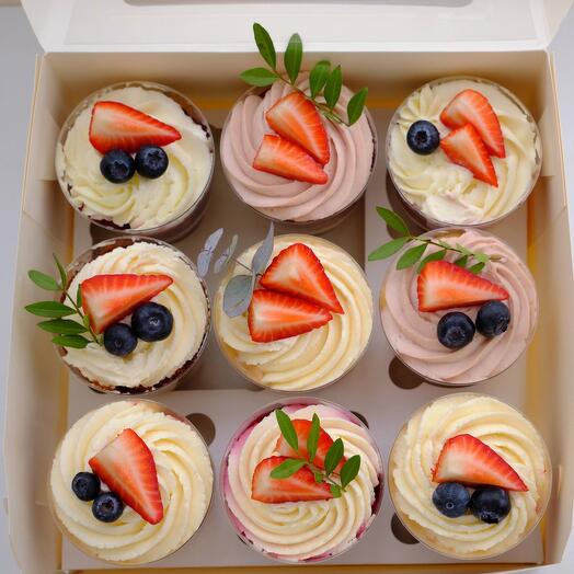 Трайфлы 9шт, торт в стакане