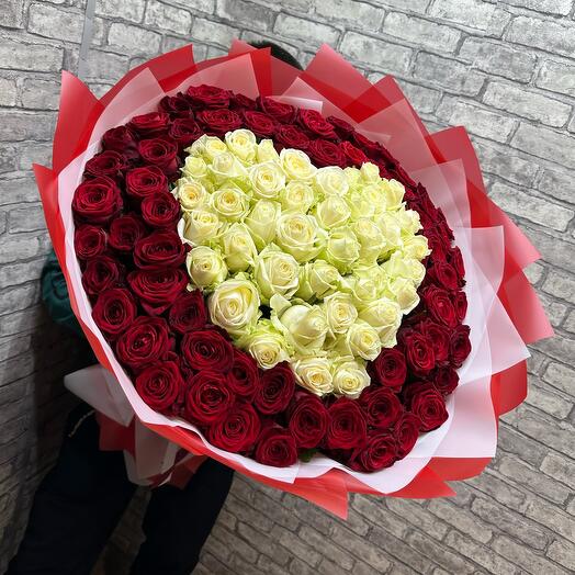 Букет сердце ♥️ из 101 шт