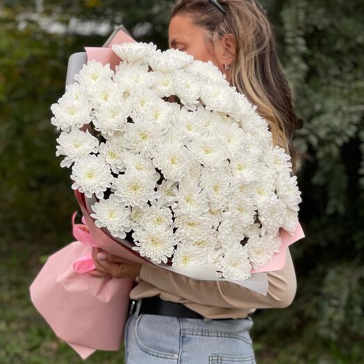 Bouquet of 13 white chrysanthemums