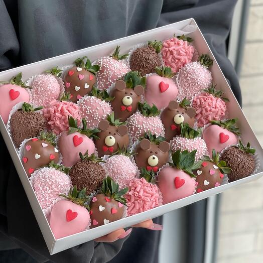 Клубника в шоколаде «Мишки 30шт»