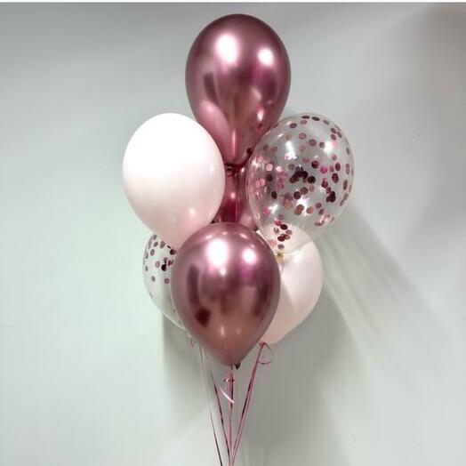 Набор Шаров розовый хром 7шт