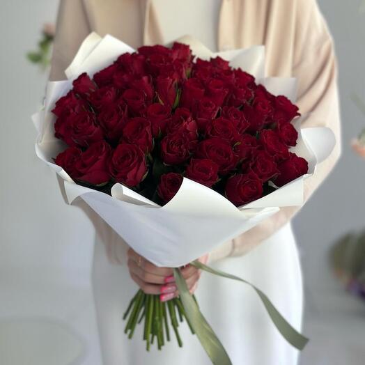51 красная кенийская роза 40см🌹🌹🌹