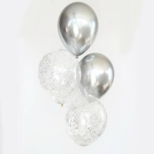 Шары серебряные, 4 шт