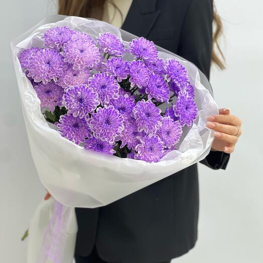 Букет сиреневая хризантема маме 💜 (5)