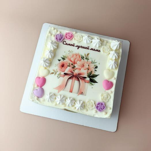 Торт для мамы, бабушки с розочками