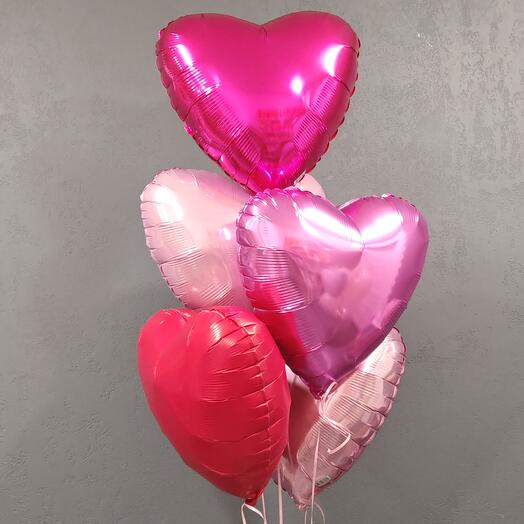 Globos del corazón"humor Rosado"