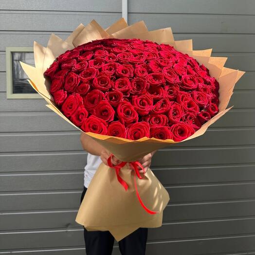 101 Роза в Крафт бумаге😍