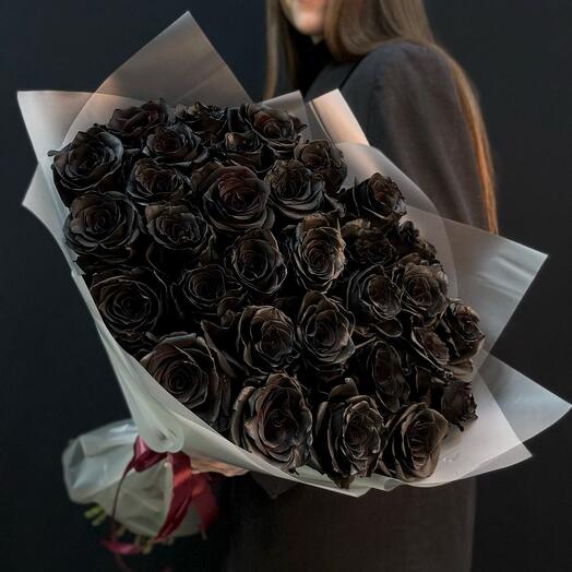 Букет из 31 чёрной розы (мб 126)