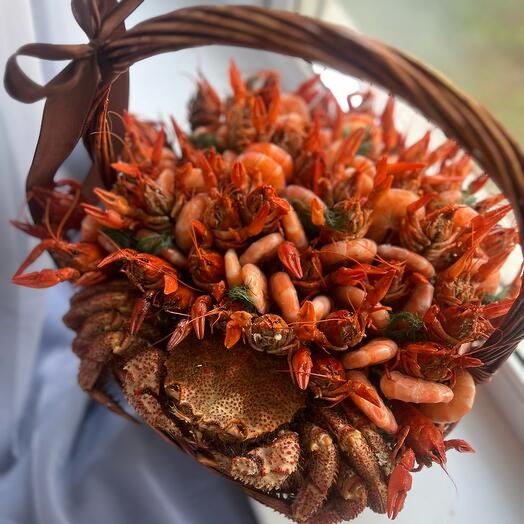 Cesta ramo de Cangrejo cangrejo camarón para hombre como regalo