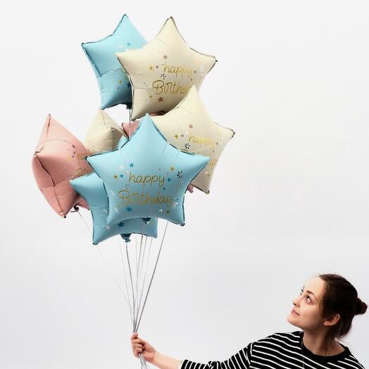 Набор шаров с надписью "Happy birthday"