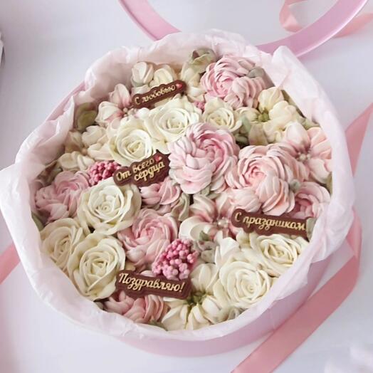 Зефирный букет XXL, с шоколадом. Поздравляю