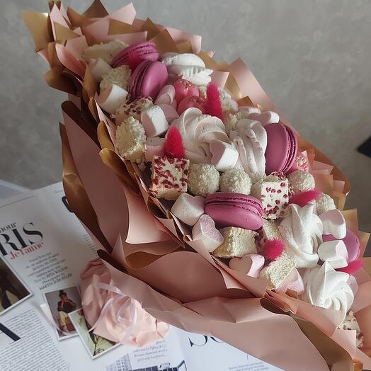 Букет из зефира и конфет ручной работы 💞