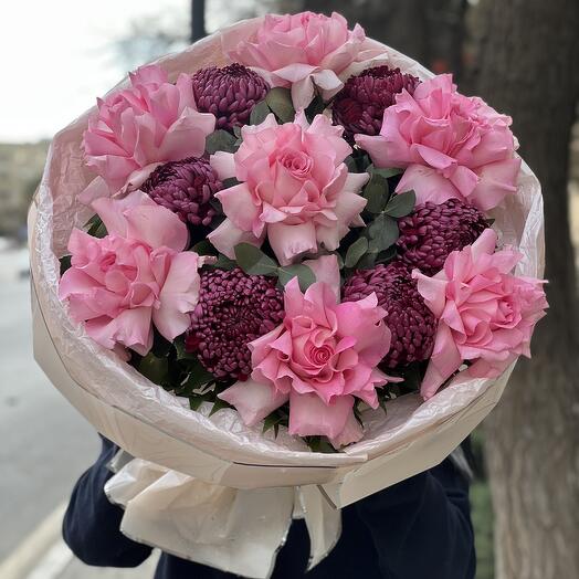 Roses and Chysanthemums Bouquet N-051