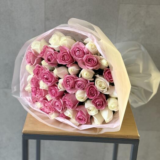 51 delicate pink roses