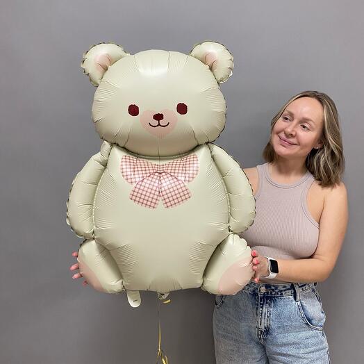 Шар фигурка Мишка белый 60 см
