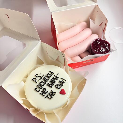 Conjunto de salchichas de Chocolate y pastel de Bento