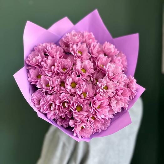 Букет из 7 розовых ромашек