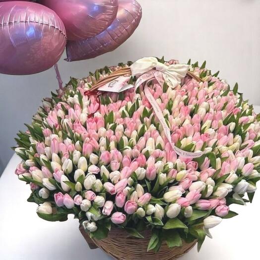 Mix tulips basket