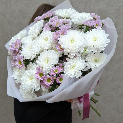 Хризантемы кустовые – Букет из хризантем