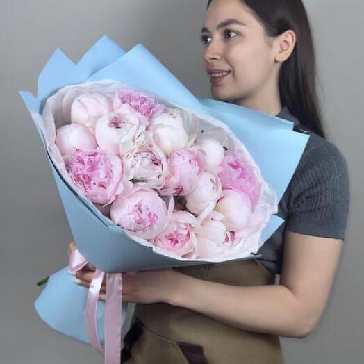 ТОП ПИОНЫ!!! Букет из 15 розовых пионов