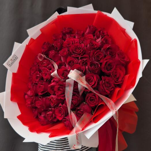 🔥🔥🔥Акция 🔥🔥🔥Большой букет из 51 розы 🌹