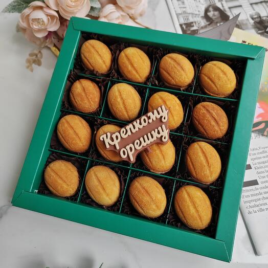 Печенье орешки с варёной сгущёнкой и миндалём