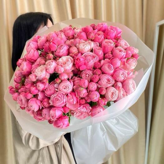 Peonia rosa grande bouquet Silva rosa