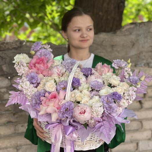 Корзина Премиум в сиреневых оттенках