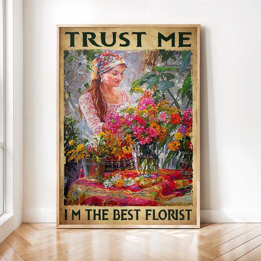 Интерьерный постер "Цветы" винтажная картина 03-0036