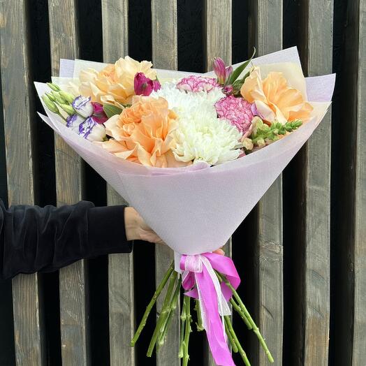 Авторский букет с розой "Princess crown"