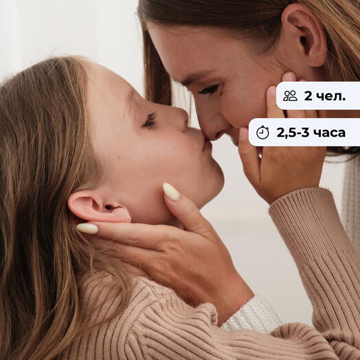 Мама и малыш.  Фотосессия в студии