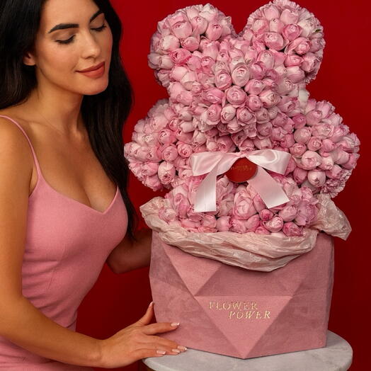 Luxury Rose Teddy Bear: Flower Power Dubai
