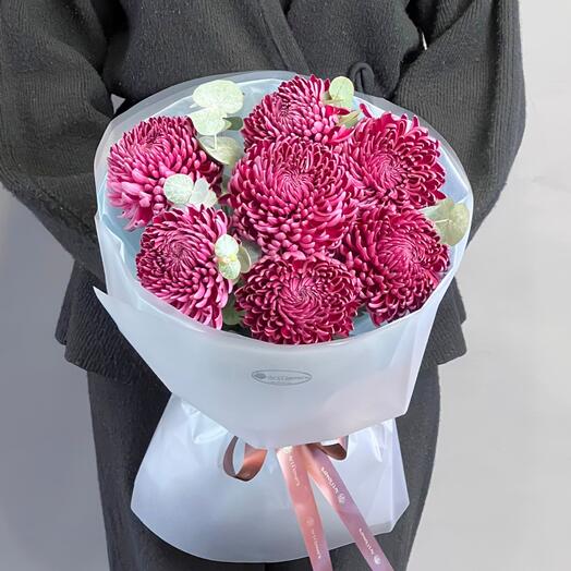 Цветы Букет Art Flowers Хризантемы Бигуди 7 шт