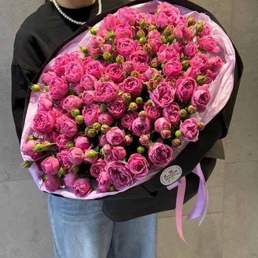 Букетик и пионовидных роз 💜🩷🍬