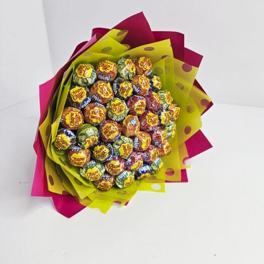 Букет из мини чупа-чупсов 37 конфет арт. 3963