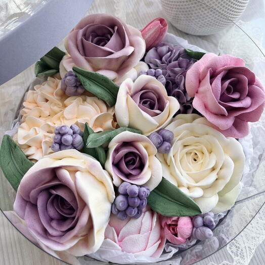 Зефирные розы/Гортензии в коробке