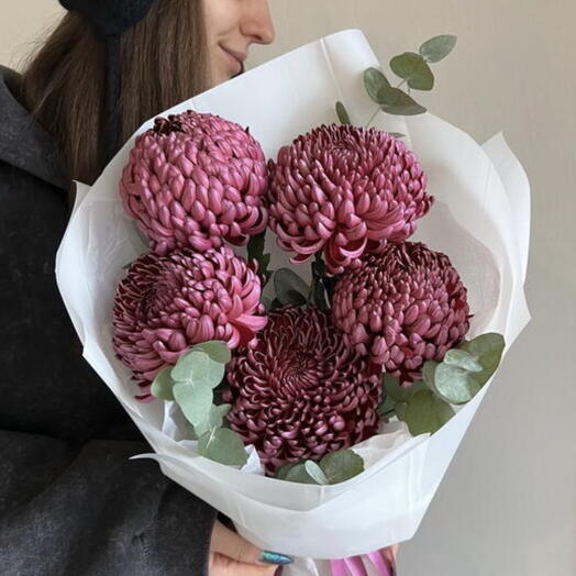 Букетик из хризантем Бигуди Bigoudi purple 😍