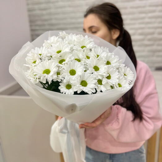 5 веток хризантема кустовая ромашка