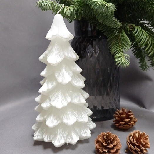 Свеча декоративная белая ёлочка