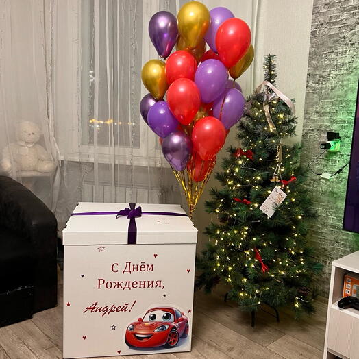 Коробка с шариками и рисунком 25 шт
