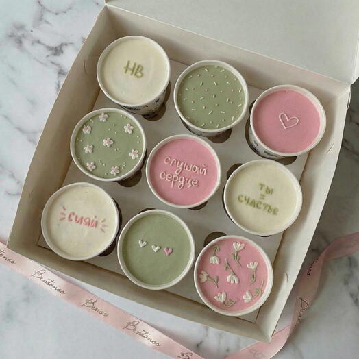 Набор торт в стаканчике cake to go Слушай сердце 9 шт