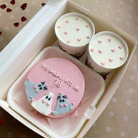 Комбо набор бенто+2 cake to go на день рождения с крысками