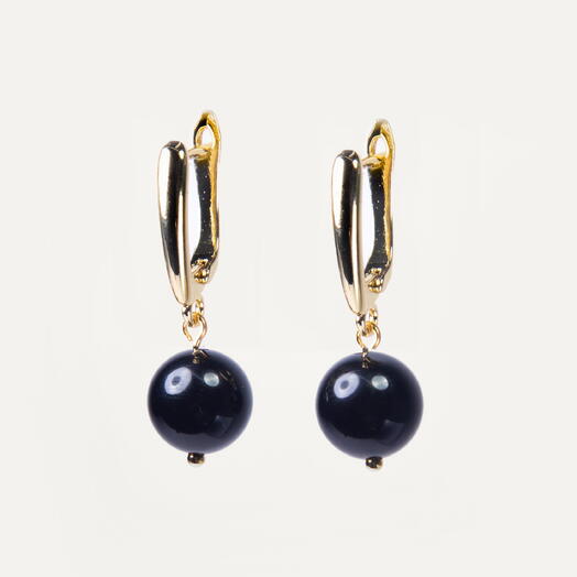 Серьги Мята Черный агат 14K (EAR1141)