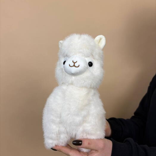 Мягкая игрушка Альпака белого цвета