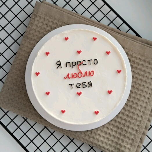 Бенто торт "я просто люблю тебя" с сердечками